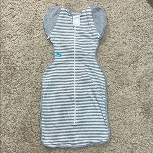 Love to Dream Gray Striped Kids Casual Dress